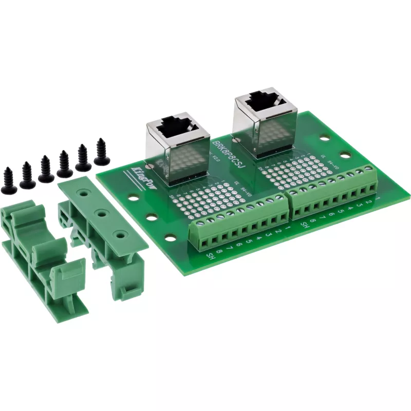 InLine 92505D Conector de cabos 2x RJ45 8P8C / 2x bloco de terminais 9 terminais, verde