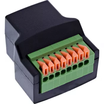 InLine 92505E Conector de cabos RJ45 8P8C / bloco de terminais, 8 polos, preto