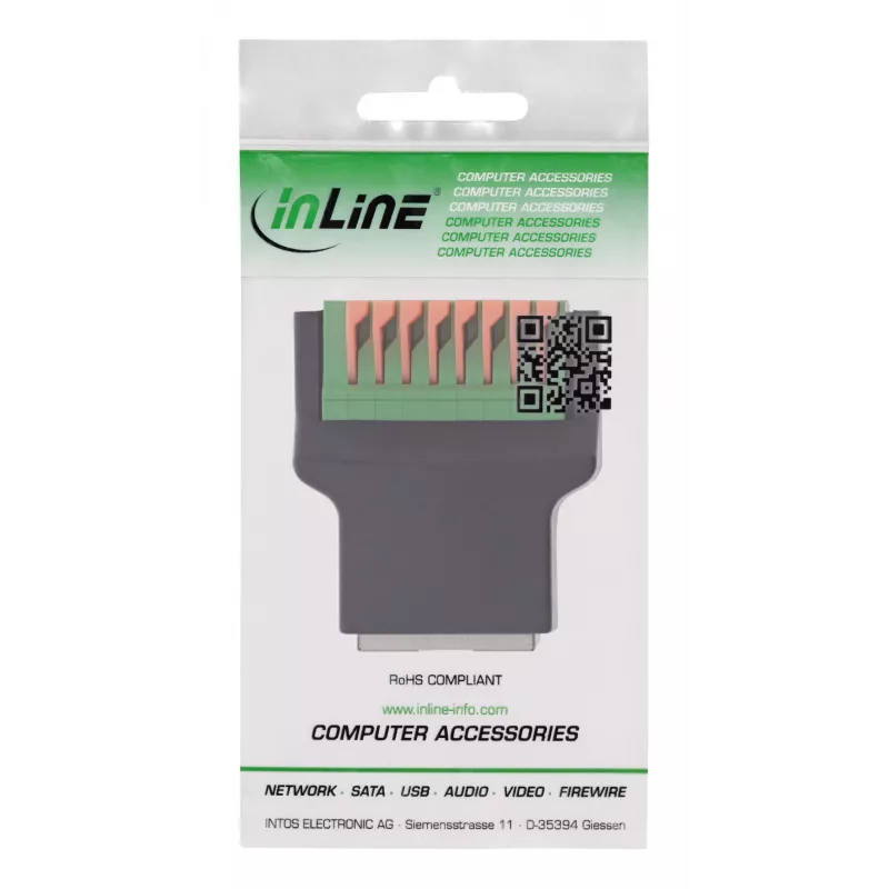 InLine 92505E Conector de cabos RJ45 8P8C / bloco de terminais, 8 polos, preto