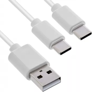 InLine 35126W Cabo USB USB 2.0 0,5 m USB A 2 x USB C, branco