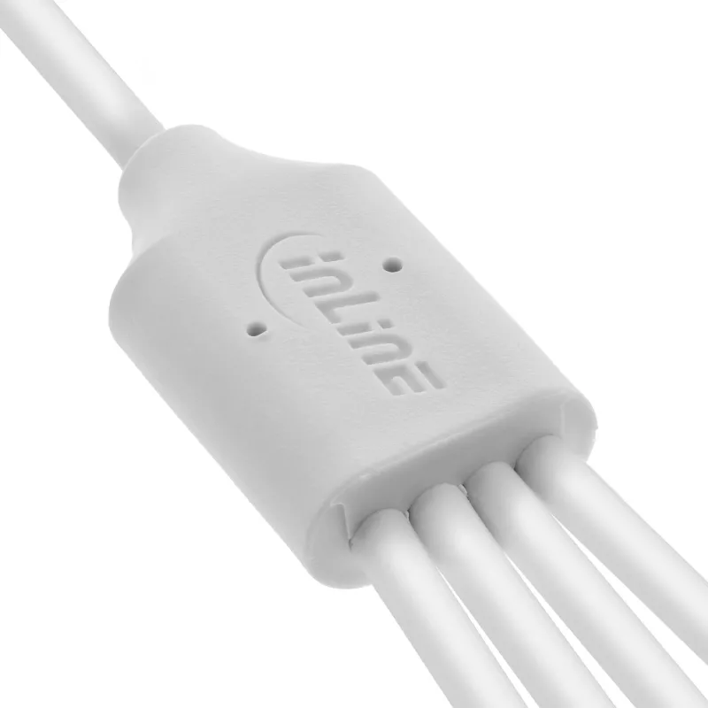 InLine 35146W Cabo USB USB 2.0 0,5 m USB A 4 x USB-C, branco
