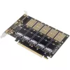 InLine 76619G Placa de interface, PCIe x16 para 5x M.2 Key B SATA, incl. suporte Low-Profile