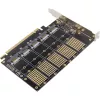 InLine 76619G Placa de interface, PCIe x16 para 5x M.2 Key B SATA, incl. suporte Low-Profile