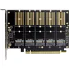 InLine 76619G Placa de interface, PCIe x16 para 5x M.2 Key B SATA, incl. suporte Low-Profile