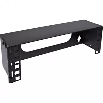 InLine Mini rack de 10 polegadas para montagem na parede, 2U, 7,6 cm de profundidade, preto