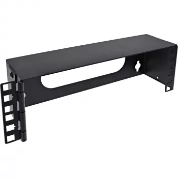 InLine Mini rack de 10 polegadas para montagem na parede, 2U, 7,6 cm de profundidade, preto