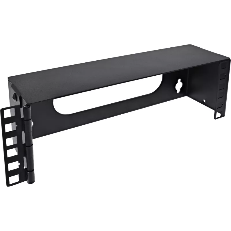 InLine Mini rack de 10 polegadas para montagem na parede, 2U, 7,6 cm de profundidade, preto