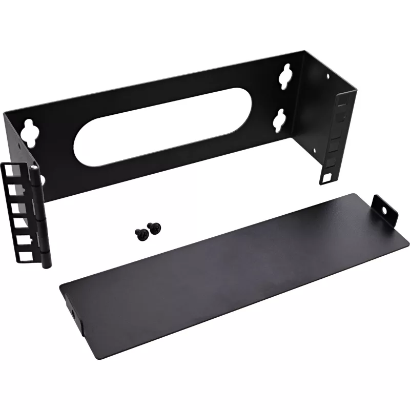 InLine Mini rack de 10 polegadas para montagem na parede, 2U, 7,6 cm de profundidade, preto