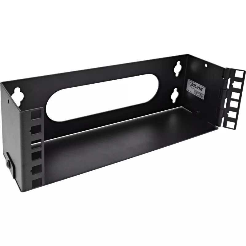 InLine Mini rack de 10 polegadas para montagem na parede, 2U, 7,6 cm de profundidade, preto