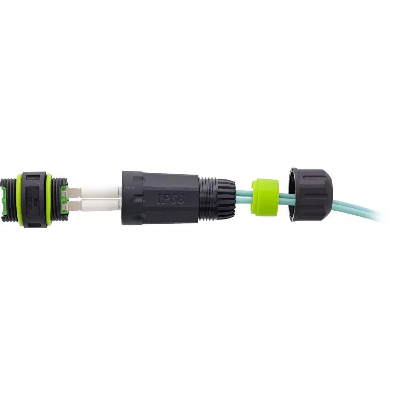InLine 69927B Acoplador de fibra ótica LC, IP68, tomada 2x2 LC, para exterior, M20