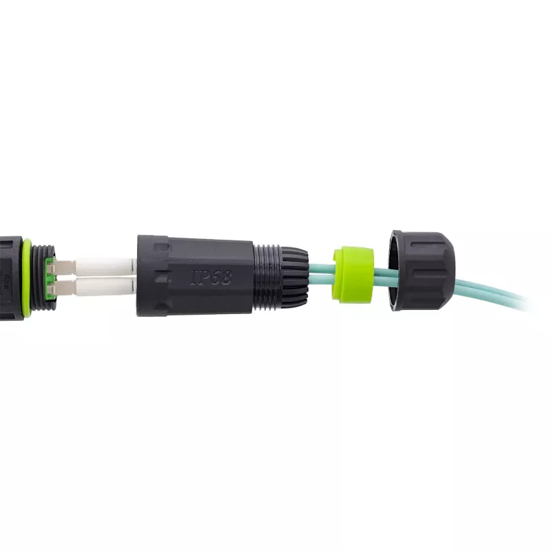 InLine 69927C Acoplador de fibra ótica LC, curto, IP68, tomada 2x2 LC, M20