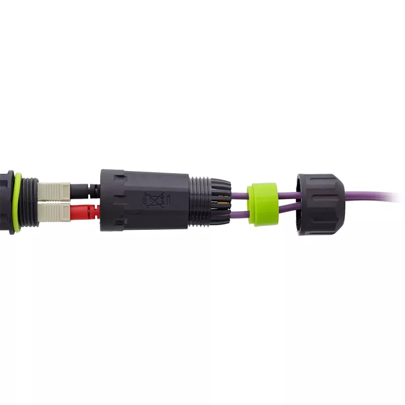 InLine 69927G Acoplador de fibra ótica SC, curto, IP68, tomada 2x2 SC, M20