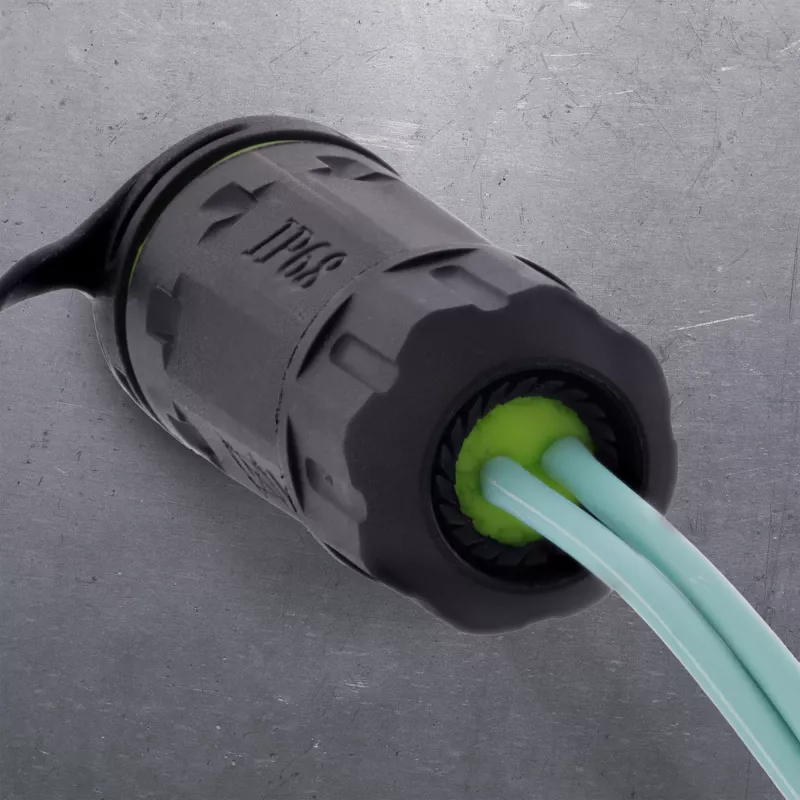 InLine 69927G Acoplador de fibra ótica SC, curto, IP68, tomada 2x2 SC, M20