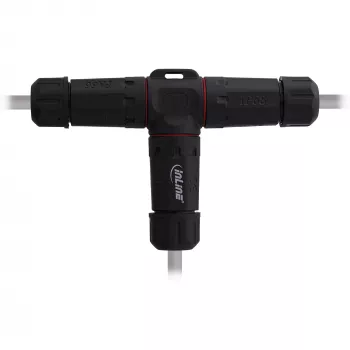 InLine 69927U Acoplador de rede IP68, 3 polos, 3 vias (T), M20, preto