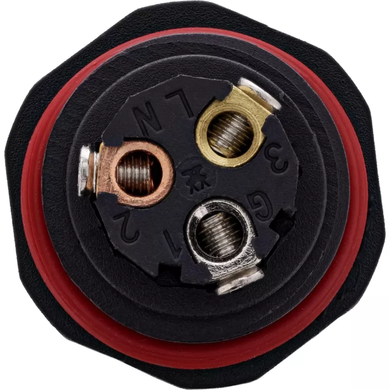 InLine 69927V Acoplador de rede IP68, 3 polos, 4 vias (cruz), M20, preto