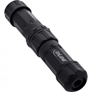 InLine 69927W Acoplador de rede IP68, 3 polos, ficha/tomada, M20, preto