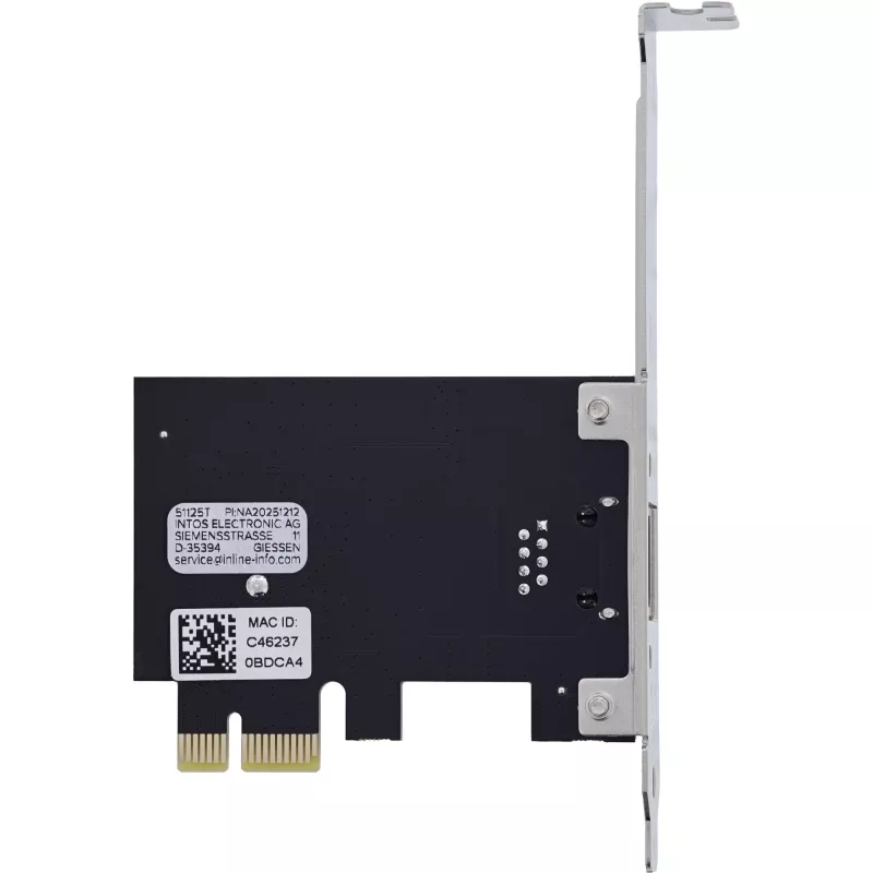 Placa de rede interna InLine 51125T Ethernet 2500 Mbit/s
