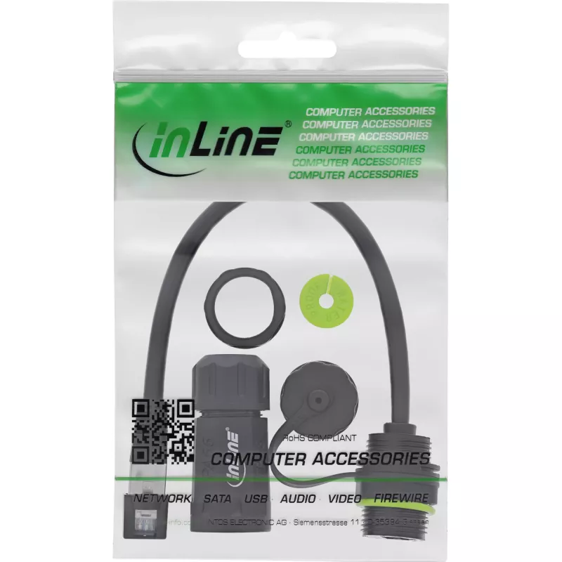 Adaptador de mudança de género de cabo InLine 69927K — adaptador para inverter o género da ficha