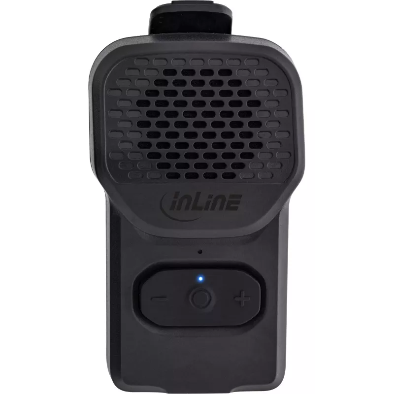 Altifalante portátil mono InLine 55383 — preto, driver 2,8 cm, Bluetooth 2,4 GHz (alcance 10 m)