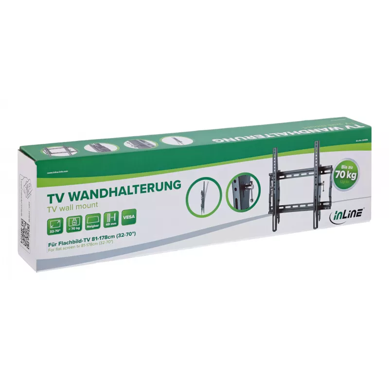 Suporte de parede/base para TV InLine 23101B 177,8 cm (70 polegadas) preto