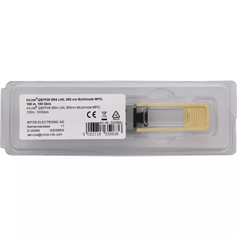 Módulo transceptor de rede de fibra ótica InLine 32336E 100000 Mbit/s QSFP28 850 nm