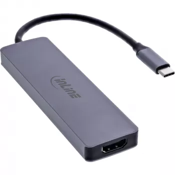 Hub de interfaces InLine 33271A USB 3.2 Gen 1 (3.1 Gen 1) Type-C 5000 Mbit/s cinzento