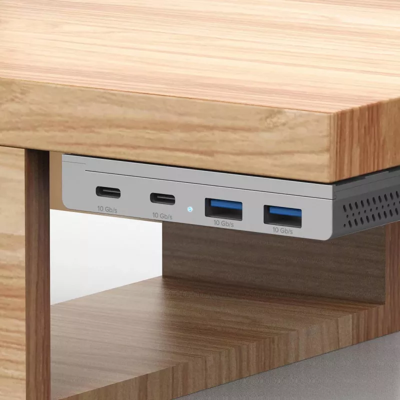 Hub de interfaces InLine 35395M USB 3.2 Gen 2 (3.1 Gen 2) Type-C 10000 Mbit/s prateado