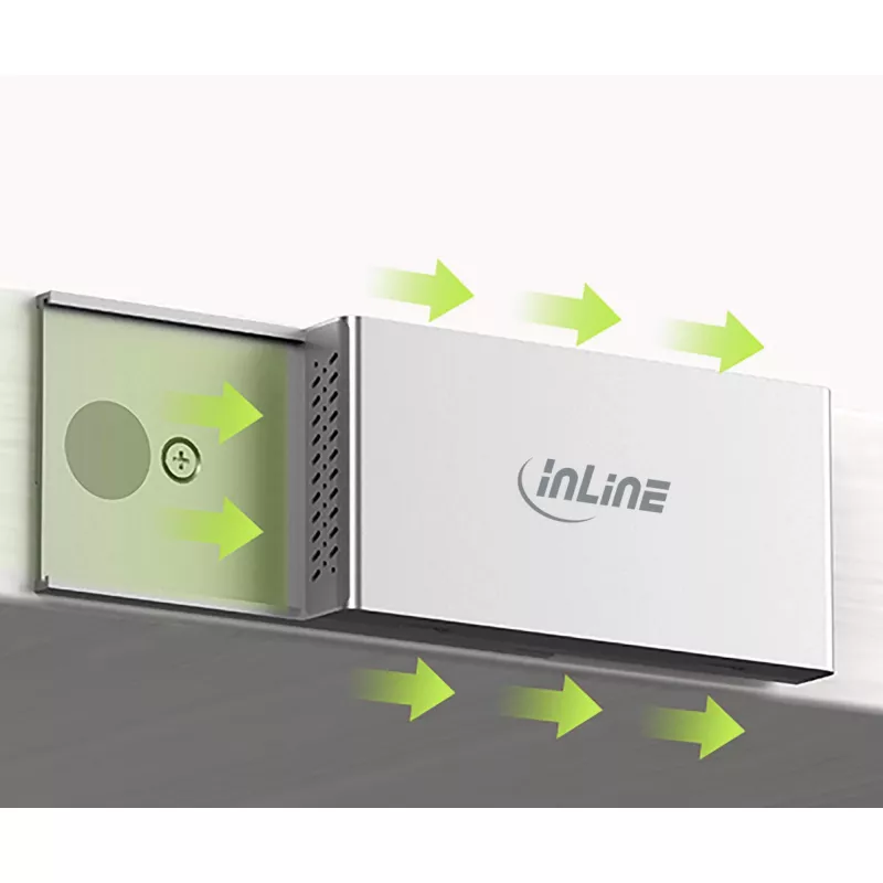 Hub de interfaces InLine 35395M USB 3.2 Gen 2 (3.1 Gen 2) Type-C 10000 Mbit/s prateado