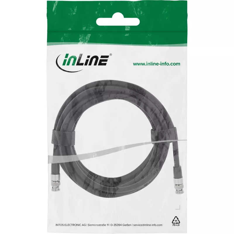 InLine Cabo de vídeo BNC, 12G-SDI, 4K60Hz, 75 Ohm, 3 m, 10803S