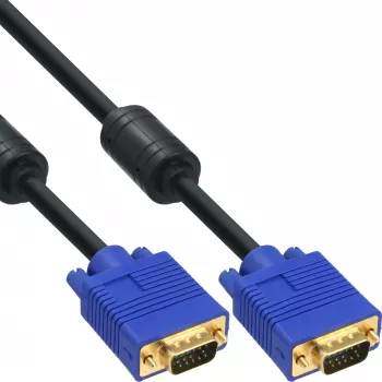 InLine 17715T Cabo S-VGA, HD de 15 pinos macho/macho, preto, 1,5 m