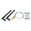 Kit Wireless WLAN/Bluetooth SHUTTLE WLN-M12 com placa Intel AX210 M.2, Wi‑Fi 6E tribanda (2,4/5/6 GHz), 2x2, 2400 Mbit/s, antenas externas