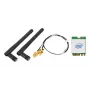 Kit Wireless WLAN/Bluetooth SHUTTLE WLN-M12 com placa Intel AX210 M.2, Wi‑Fi 6E tribanda (2,4/5/6 GHz), 2x2, 2400 Mbit/s, antenas externas