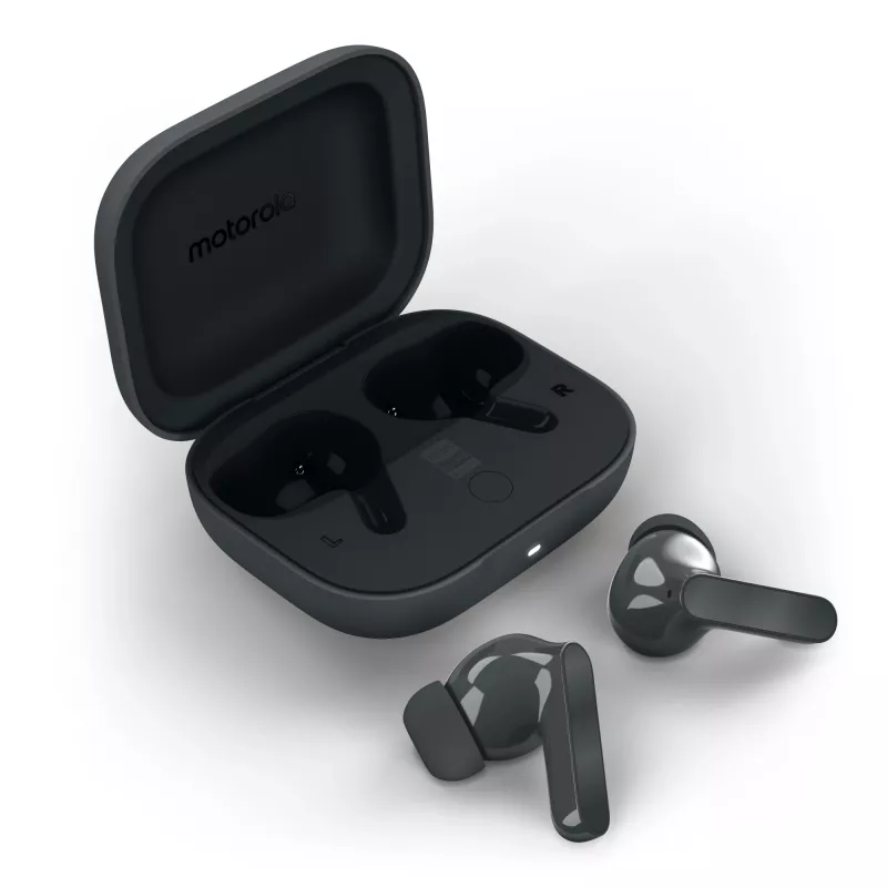 Headset MOTOROLA Moto Buds Bass TWS Bluetooth In-Ear para chamadas e música, preto, 51 g