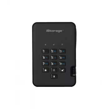 Unidade de estado sólido encriptada segura iStorage diskAshur2 256-bit 1 TB USB 3.2 – preto IS-DA2-256-SSD-1TB-B