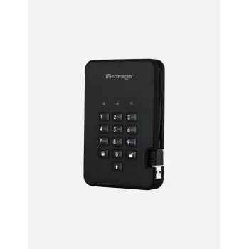 Unidade de estado sólido encriptada segura iStorage diskAshur2 256-bit 1 TB USB 3.2 – preto IS-DA2-256-SSD-1TB-B