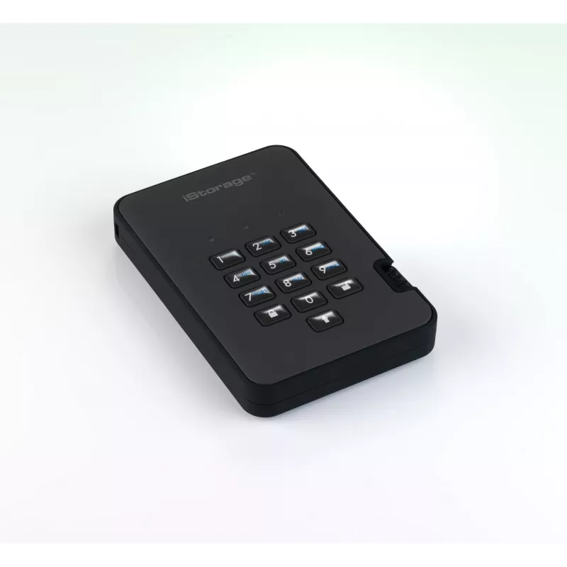 Unidade de estado sólido encriptada segura iStorage diskAshur2 256-bit 1 TB USB 3.2 – preto IS-DA2-256-SSD-1TB-B