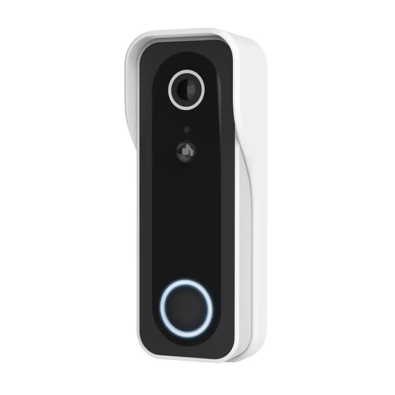 Campainha de vídeo TRUST DOORCAM-3000, 3 MP, Wi‑Fi 2.4 GHz, MicroSD até 256 GB, bateria/USB, preto/branco