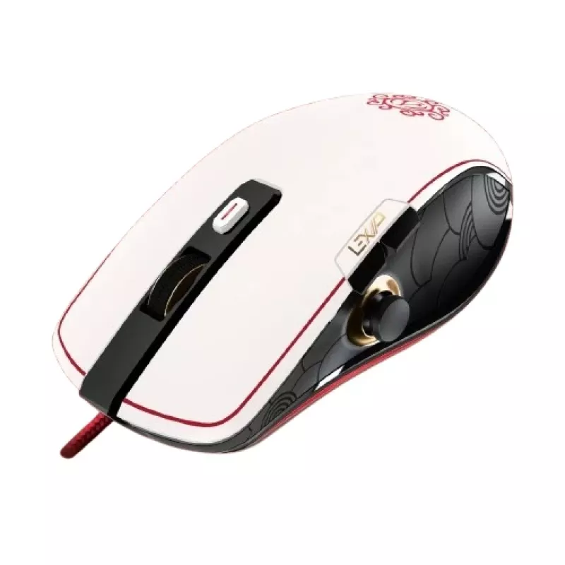 Lexip X Ubisoft - Assassin's Creed - Shadows rato, destro, ótico, USB Type-A, 12000 DPI, preto, dourado, vermelho, branco