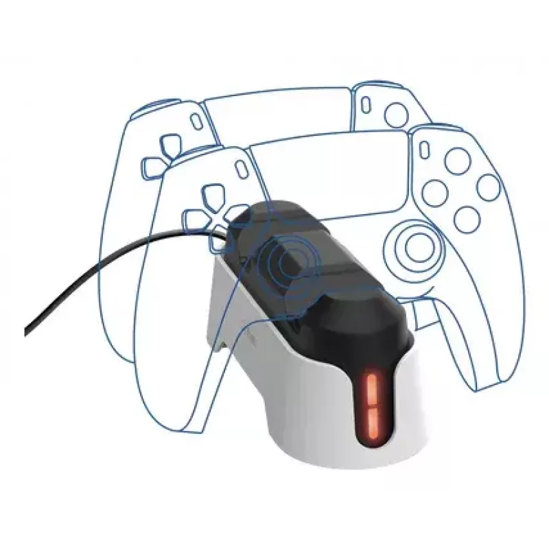 Estação de carregamento Trust GXT 228 Dual para PlayStation 5 preto branco