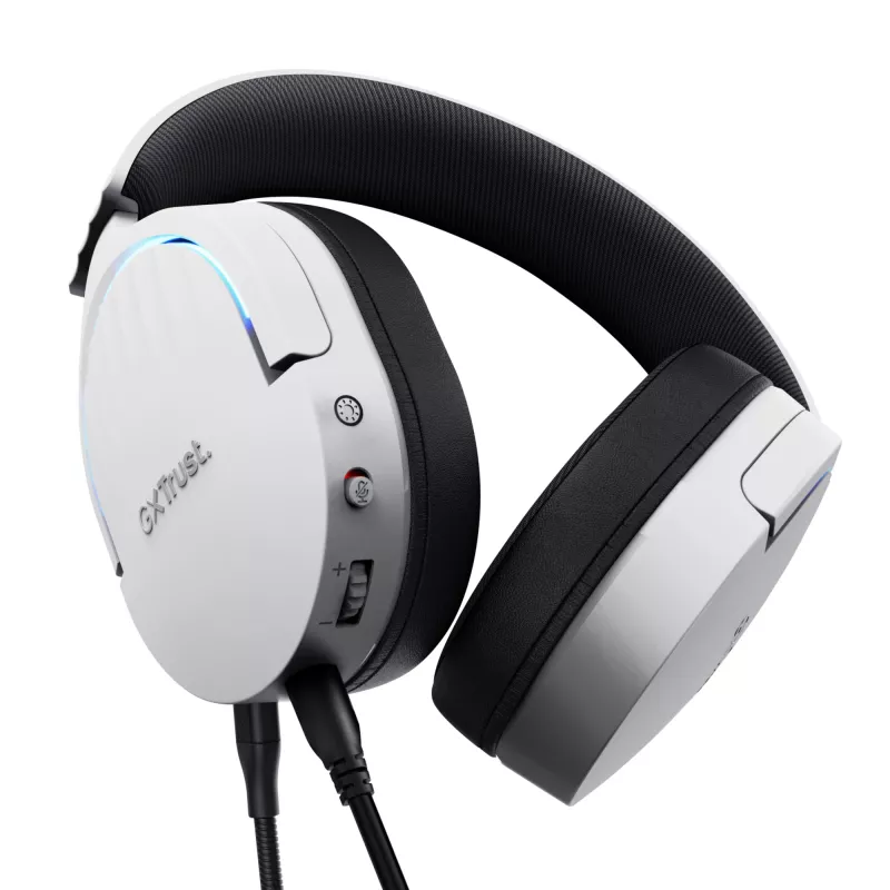 Trust GXT 490W Fayzo headset gaming USB 7.1, com fio, branco