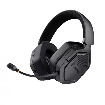 Headset Trust GXT 493 Carus com fios e sem fios arco de cabeça, capacete gaming USB Type-C / USB Type-A Bluetooth preto