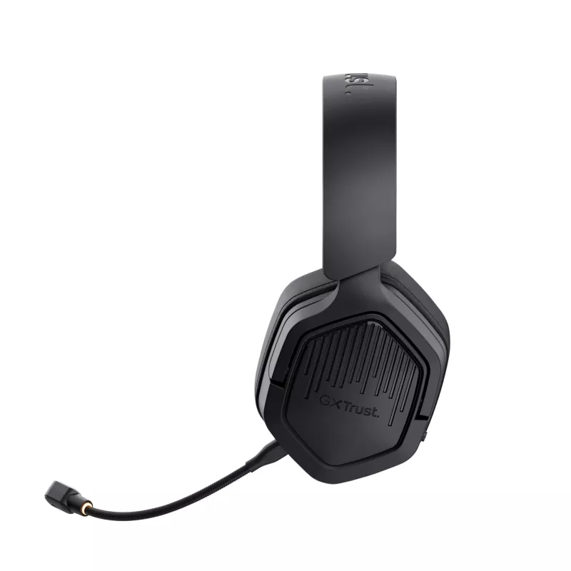 Headset Trust GXT 493 Carus com fios e sem fios arco de cabeça, capacete gaming USB Type-C / USB Type-A Bluetooth preto