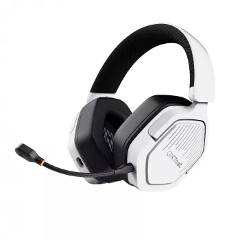 Headset Trust GXT 493W Carus com fios e sem fios arco de cabeça, capacete gaming USB Type-C / USB Type-A Bluetooth branco