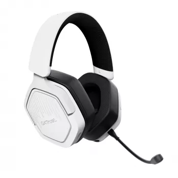 Headset Trust GXT 493W Carus com fios e sem fios arco de cabeça, capacete gaming USB Type-C / USB Type-A Bluetooth branco