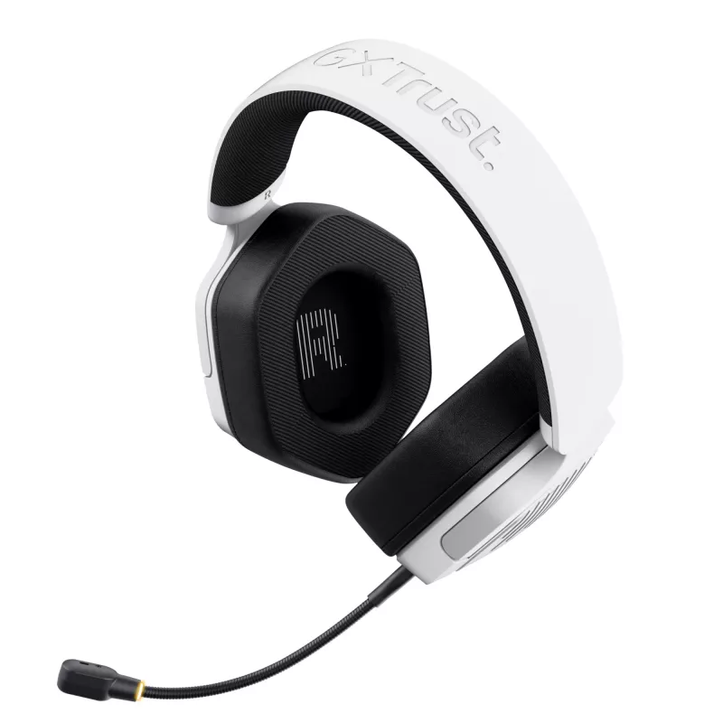 Headset Trust GXT 493W Carus com fios e sem fios arco de cabeça, capacete gaming USB Type-C / USB Type-A Bluetooth branco
