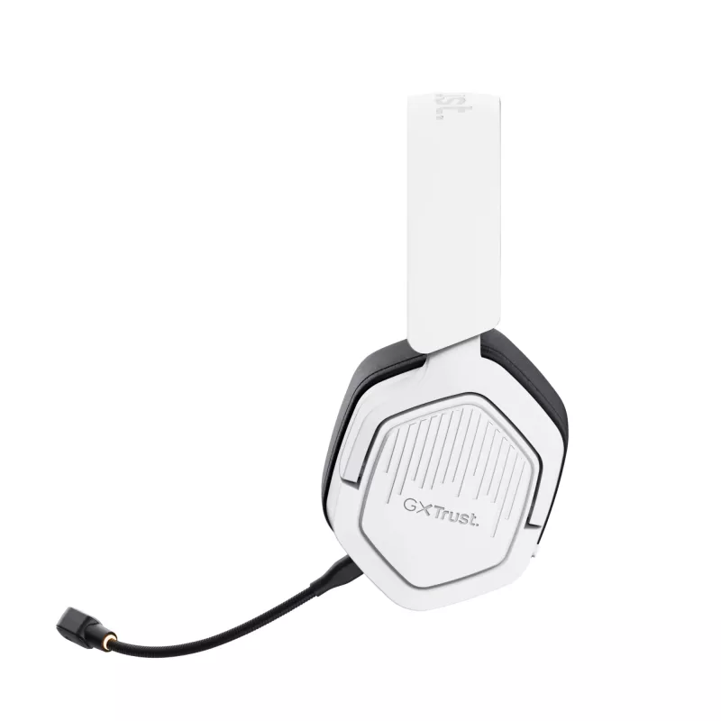 Headset Trust GXT 493W Carus com fios e sem fios arco de cabeça, capacete gaming USB Type-C / USB Type-A Bluetooth branco