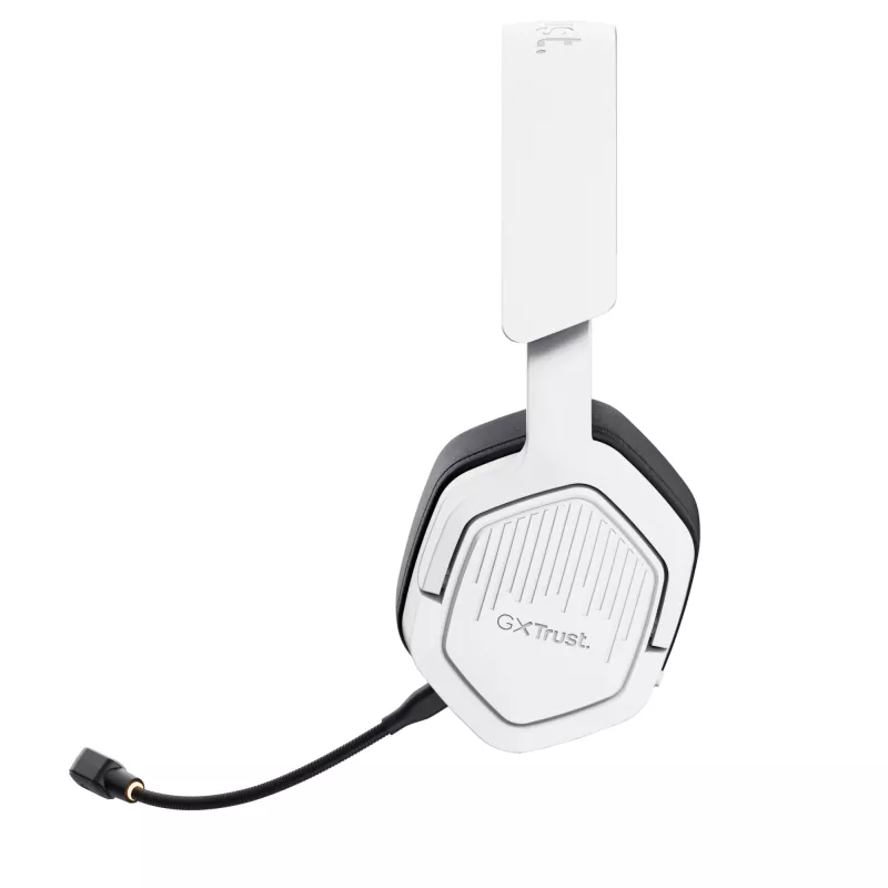 Headset Trust GXT 493W Carus com fios e sem fios arco de cabeça, capacete gaming USB Type-C / USB Type-A Bluetooth branco