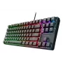 Teclado gaming mecânico TRUST 26135, 80% 87 teclas, layout QWERTZ alemão, USB com fios, preto, cabo de 1,8 m