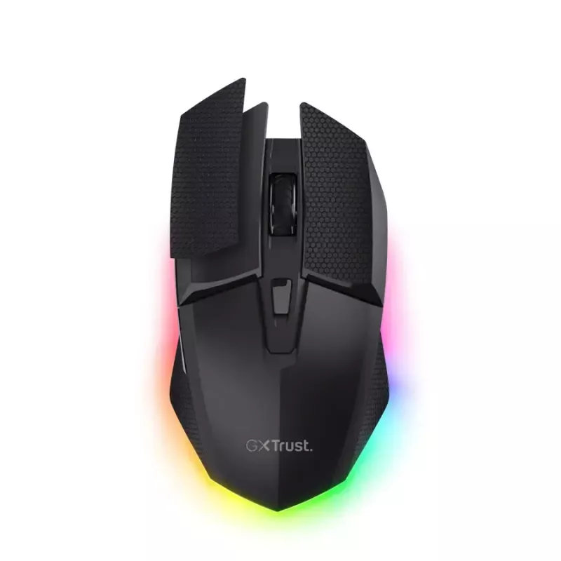 Rato gaming TRUST GXT 122 Felox+ — destro, ótico, RF Wireless + Bluetooth, 10000 DPI, 7 botões, Multi-LED, preto