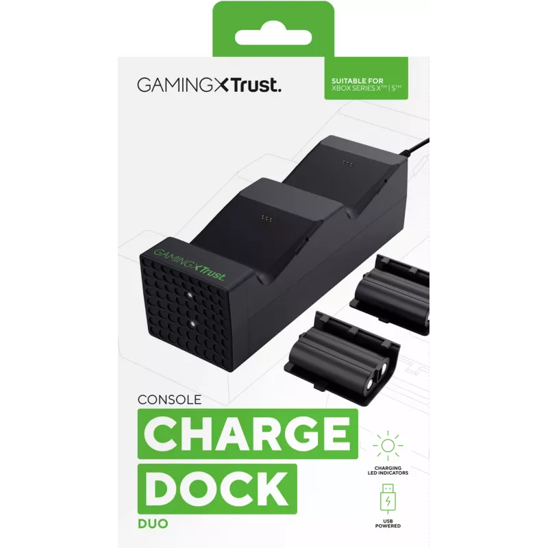 Trust GXT 250 Duo base de carregamento para Xbox Series X|S
